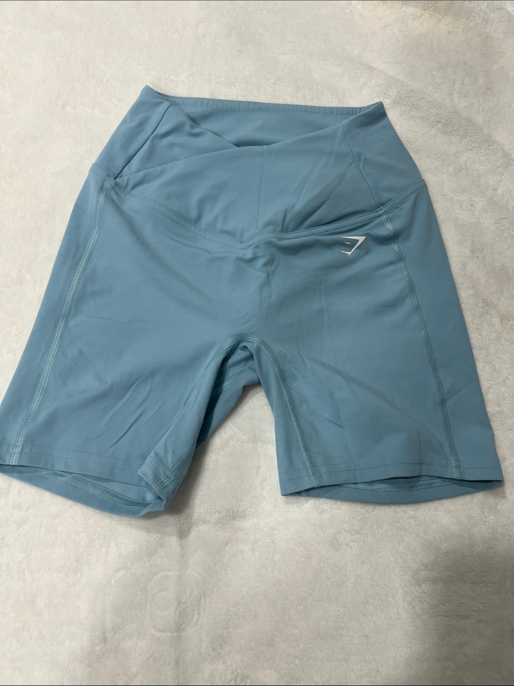 Gymshark High-Waist Bike Shorts in Blue - Picture 1 of 8